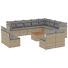 Image de vidaXL Ensemble de 13 canapés de jardin avec coussins Beige Poly Rattan