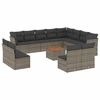 Image de vidaXL Ensemble de 13 canapés de jardin avec coussins Gris Poly Rattan