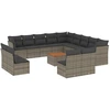 Image de vidaXL Ensemble de salon de jardin 14 pièces avec coussins Gris Poly rotin