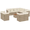 Image de vidaXL Ensemble de 12 canapés de jardin avec coussins Beige Poly Rattan
