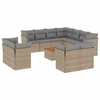 Image de vidaXL Ensemble de 12 canapés de jardin avec coussins Beige Poly Rattan