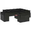 Image de vidaXL Ensemble de 13 canapés de jardin avec coussins noir poly rotin