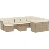 Image de vidaXL Ensemble de salon de jardin 11 pièces avec coussins Beige Poly Rattan