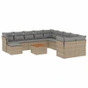 Image de vidaXL Ensemble de 12 canapés de jardin avec coussins Beige Poly Rattan