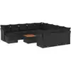 Image de vidaXL Ensemble de 13 canapés de jardin avec coussins noir poly rotin