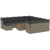 Image de vidaXL Ensemble de 13 canapés de jardin avec coussins Gris Poly Rattan