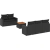 Image de vidaXL Ensemble de salon de jardin 6 pièces avec coussins noir poly rotin