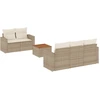 Image de vidaXL Ensemble de salon de jardin 6 pièces avec coussins Beige Poly Rattan