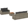 Image de vidaXL Ensemble de salon de jardin 6 pièces avec coussins Gris Poly rotin