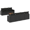 Image de vidaXL Ensemble de jardin canapé 8 pièces avec coussins noir poly rotin