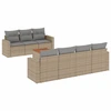 Image de vidaXL Ensemble de jardin canapé 8 pièces avec coussins Beige Poly Rattan