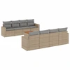 Image de vidaXL Ensemble de salon de jardin 9 pièces avec coussins beige Poly rotin