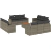 Image de vidaXL Ensemble de 13 canapés de jardin avec coussins Gris Poly Rattan