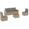 Image de vidaXL Ensemble de salon de jardin 6 pièces avec coussins Beige Poly Rattan