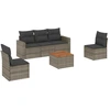 Image de vidaXL Ensemble de salon de jardin 6 pièces avec coussins Gris Poly rotin