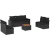 Image de vidaXL Ensemble de jardin canapé 8 pièces avec coussins noir poly rotin