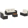 Image de vidaXL Ensemble de jardin canapé 8 pièces avec coussins noir poly rotin