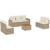 Image de vidaXL Ensemble de jardin canapé 8 pièces avec coussins Beige Poly Rattan