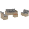 Image de vidaXL Ensemble de jardin canapé 8 pièces avec coussins Beige Poly Rattan