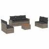 Image de vidaXL Ensemble de jardin canapé 8 pièces avec coussins Gris Poly rotin