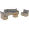 Image de vidaXL Ensemble de salon de jardin 9 pièces avec coussins beige Poly rotin