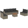 Image de vidaXL Ensemble de salon de jardin 9 pièces avec coussins Gris Poly rotin