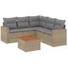 Image de vidaXL Ensemble de salon de jardin 6 pièces avec coussins Beige Poly Rattan