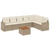 Image de vidaXL Ensemble de jardin canapé 8 pièces avec coussins Beige Poly Rattan