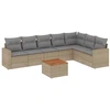 Image de vidaXL Ensemble de jardin canapé 8 pièces avec coussins Beige Poly Rattan