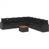 Image de vidaXL Ensemble de 10 canapés de jardin avec coussins noir poly rotin
