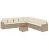 Image de vidaXL Ensemble de salon de jardin 10 pièces avec coussins Beige Poly Rattan