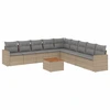Image de vidaXL Ensemble de salon de jardin 10 pièces avec coussins Beige Poly Rattan