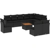 Image de vidaXL Ensemble de salon de jardin 11 pièces avec coussins noir poly rotin