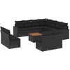 Image de vidaXL Ensemble de 12 canapés de jardin avec coussins noir poly rotin