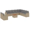 Image de vidaXL Ensemble de salon de jardin 11 pièces avec coussins Beige Poly Rattan