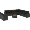 Image de vidaXL Ensemble de 12 canapés de jardin avec coussins noir poly rotin