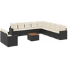Image de vidaXL Ensemble de 12 canapés de jardin avec coussins noir poly rotin