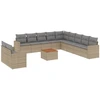 Image de vidaXL Ensemble de 12 canapés de jardin avec coussins Beige Poly Rattan