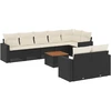 Image de vidaXL Ensemble de salon de jardin 9 pièces avec coussins noir poly rotin