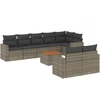 Image de vidaXL Ensemble de salon de jardin 9 pièces avec coussins Gris Poly rotin