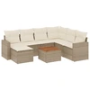Image de vidaXL Ensemble de jardin canapé 8 pièces avec coussins Beige Poly Rattan