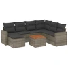 Image de vidaXL Ensemble de jardin canapé 8 pièces avec coussins Gris Poly rotin