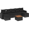 Image de vidaXL Ensemble de jardin canapé 8 pièces avec coussins noir poly rotin