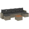 Image de vidaXL Ensemble de jardin canapé 8 pièces avec coussins Gris Poly rotin