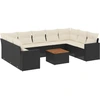 Image de vidaXL Ensemble de 10 canapés de jardin avec coussins noir poly rotin