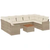 Image de vidaXL Ensemble de salon de jardin 10 pièces avec coussins Beige Poly Rattan