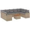 Image de vidaXL Ensemble de salon de jardin 10 pièces avec coussins Beige Poly Rattan