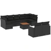 Image de vidaXL Ensemble de 10 canapés de jardin avec coussins noir poly rotin