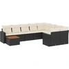 Image de vidaXL Ensemble de 10 canapés de jardin avec coussins noir poly rotin