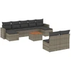 Image de vidaXL Ensemble de salon de jardin 10 pièces avec coussins Gris Poly Rattan